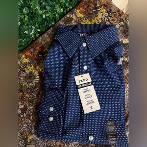 Izod Navy Blue Dot Pattern Shirt